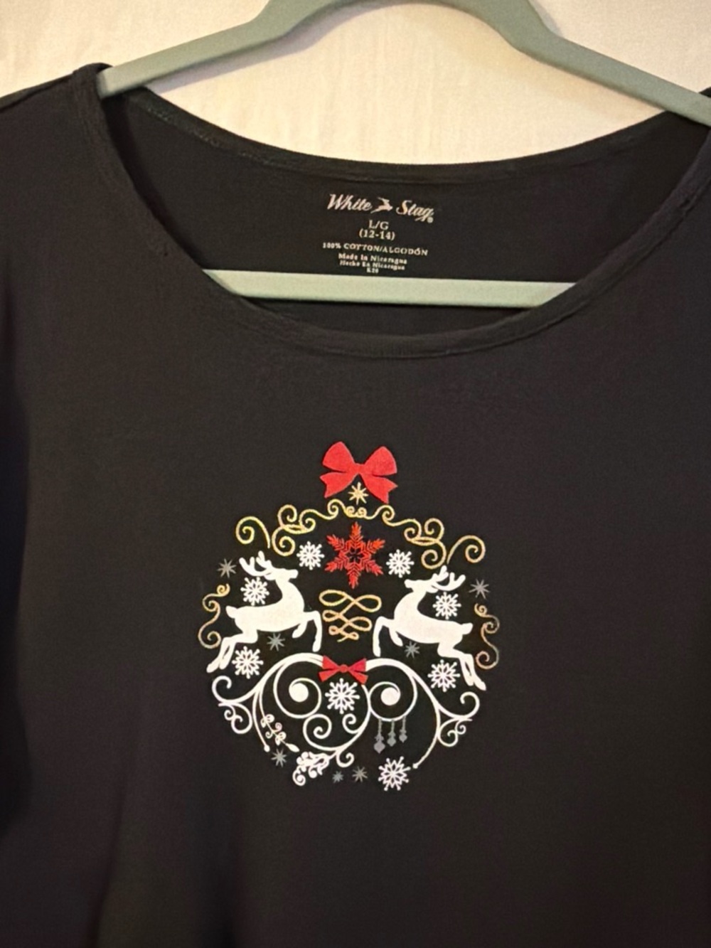 Black long sleeve 100% cotton top
